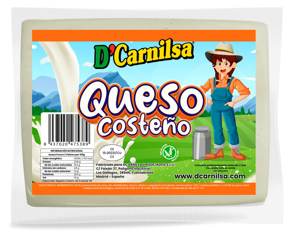 Queso costeño D`CARNILSA 1kg - Latineo
