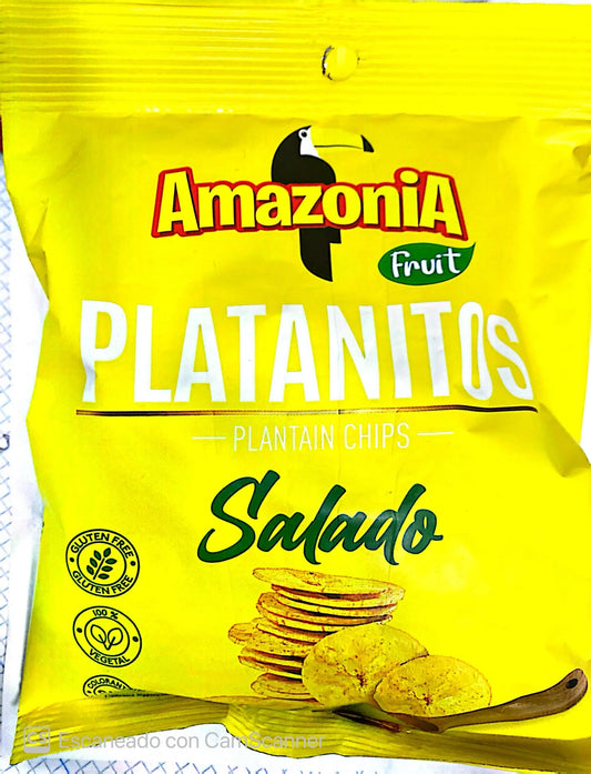 Chifles platanitos sabor saladito AMAZONIA 75g - Latineo