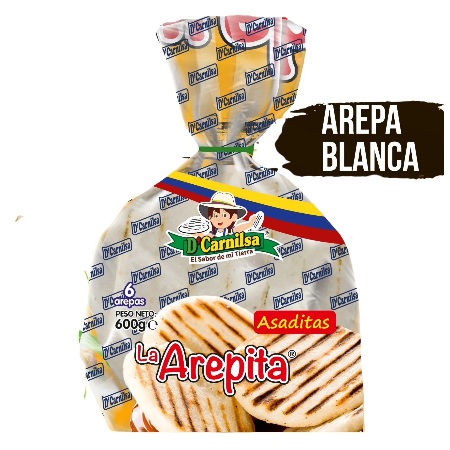 Arepa blanca D´CARNILSA 800g x 6und - Latineo Imagen principal del producto