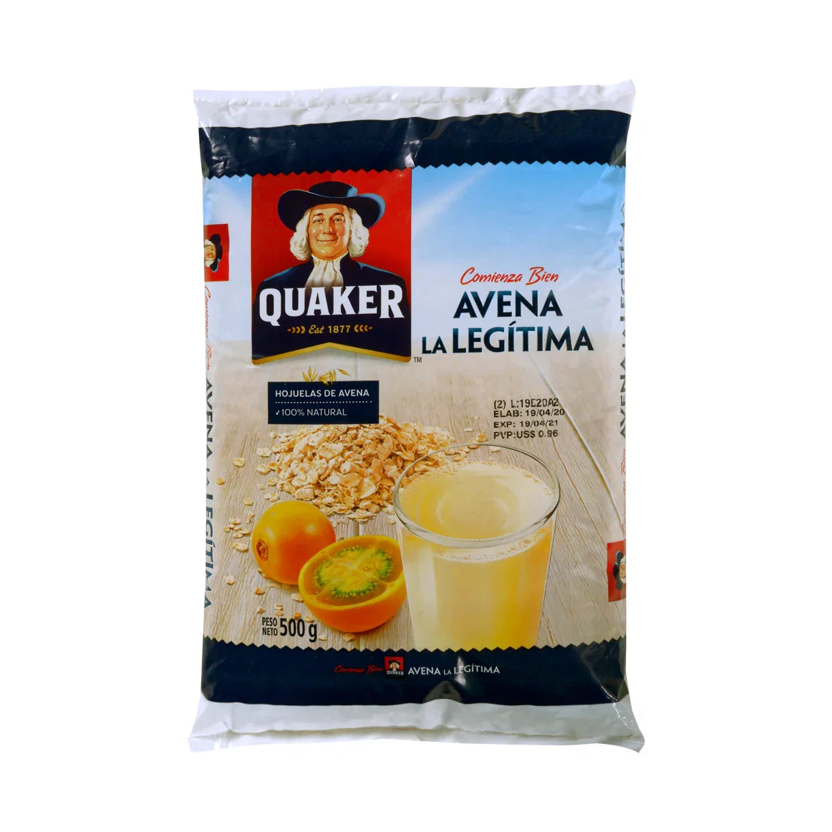 Avena Quaker Hojuelas 500g - Latineo Imagen principal del producto