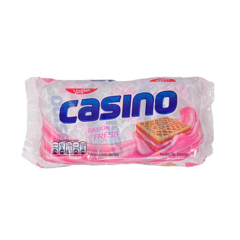 Galleta Casino Fresa Pack x 6 Unid 258g - Latineo