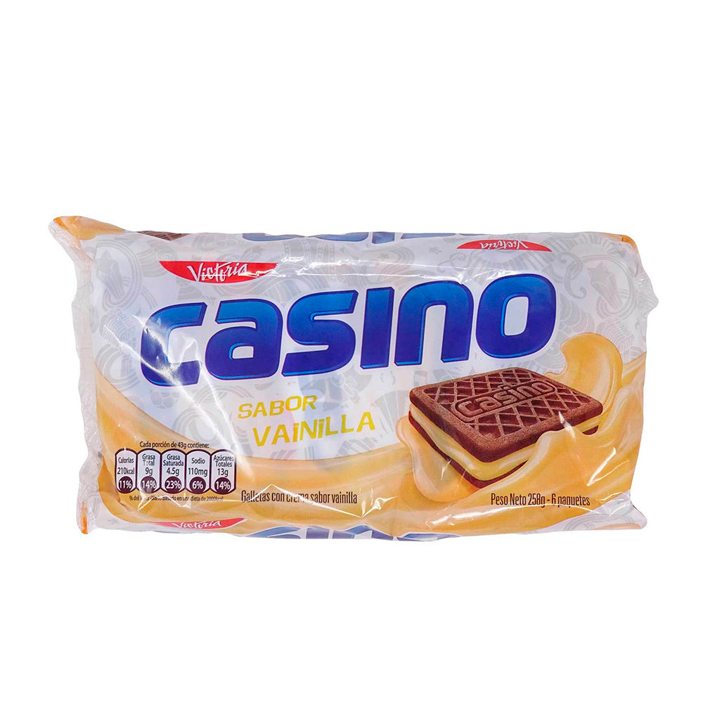 Galleta Casino Vainilla Pack x 6 Unid 258g - Latineo