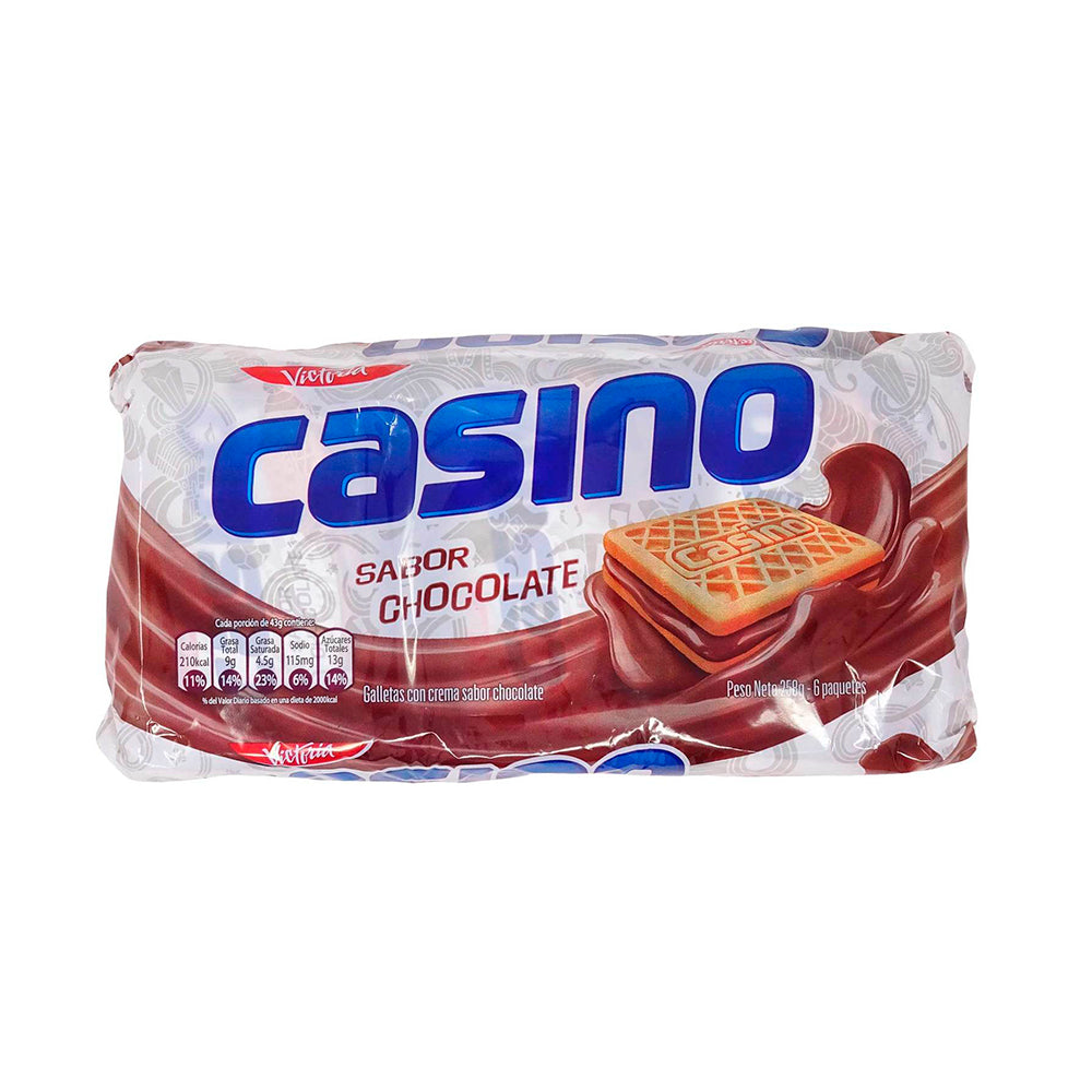 Galleta Casino Chocolate Pack x 6 Unid 258g - Latineo