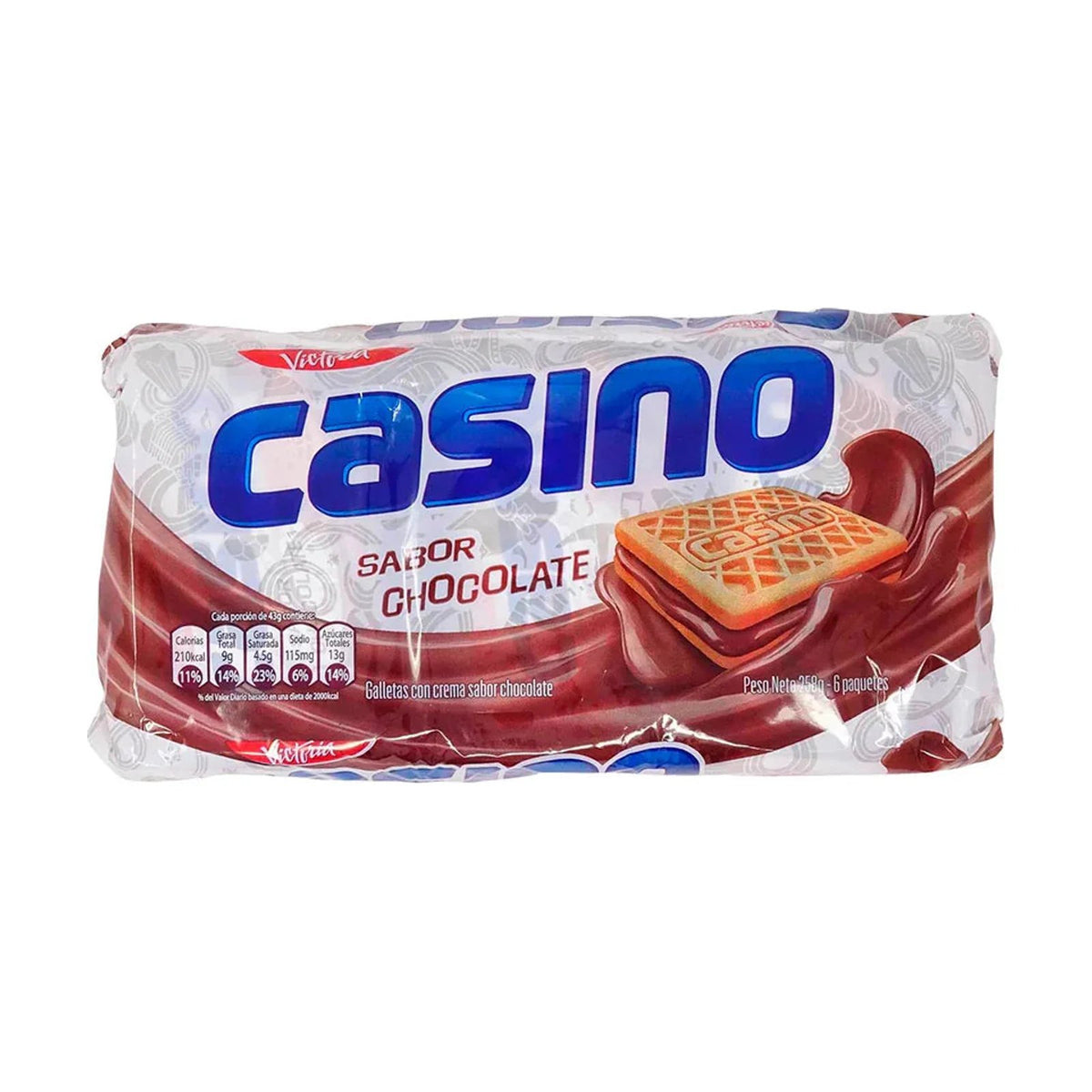Galleta Casino Chocolate Pack x 6 Unid 258g - Latineo Imagen principal del producto