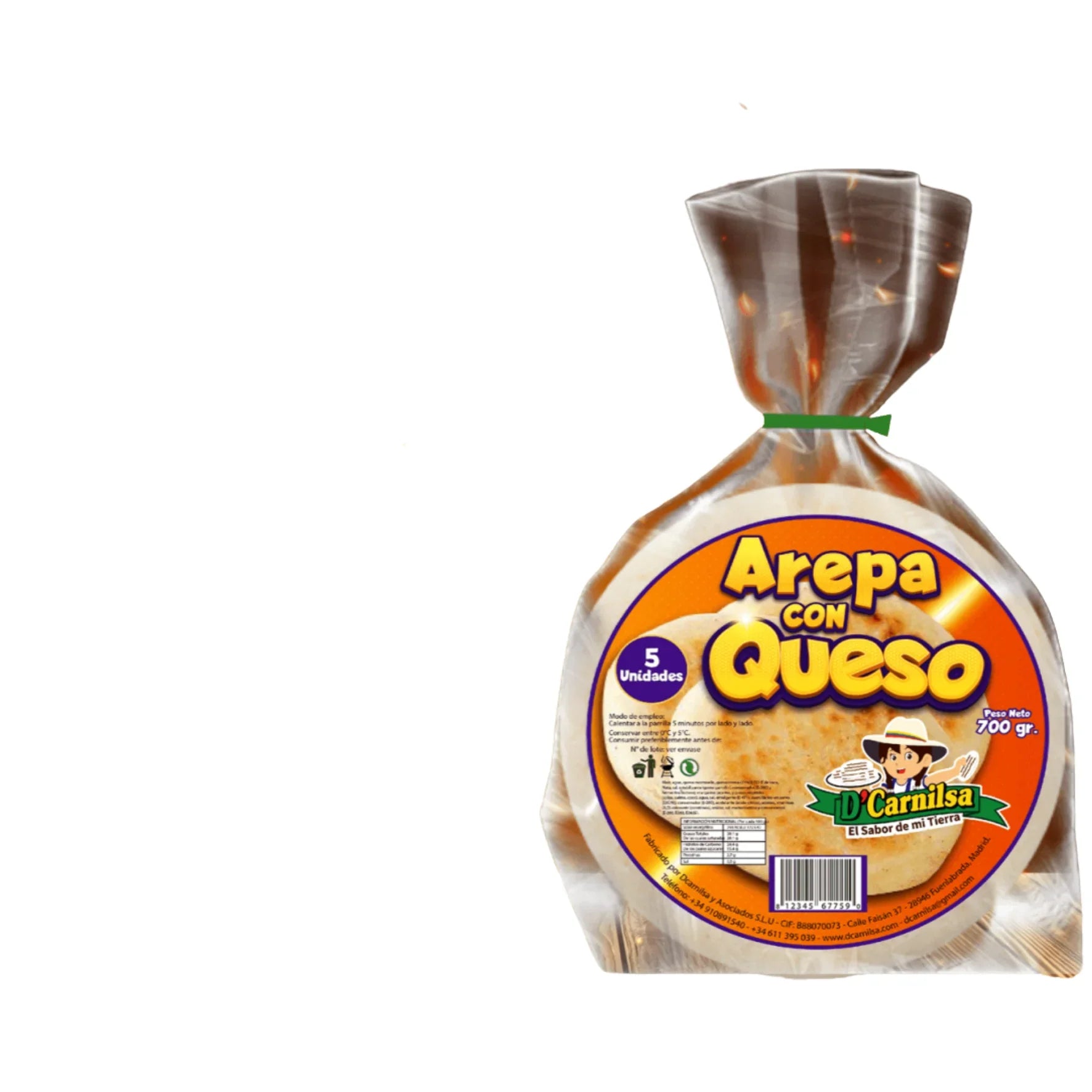 Arepa con queso D´CARNILSA 700g x 5u - Latineo