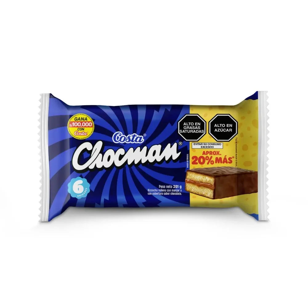 Chocman Costa - Pack x 6 180g - Latineo Imagen principal del producto