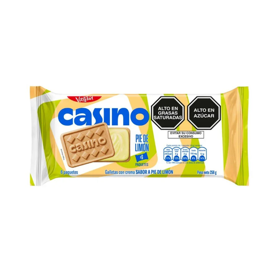 Galleta casino PIE DE LIMON pack x 6 unid 258g. - Latineo Imagen principal del producto