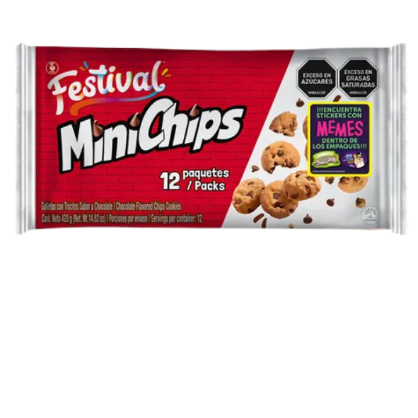 Galletas FESTIVAL chips pack de 12 Unid 403 g
