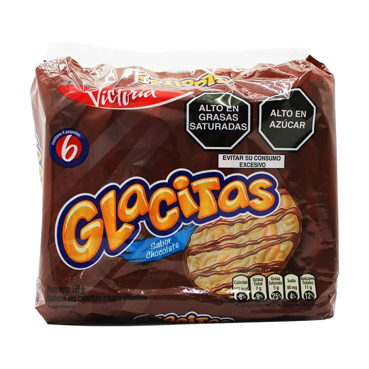 Galletas GLACITAS chocolate pack de 6 unid 192g - Latineo