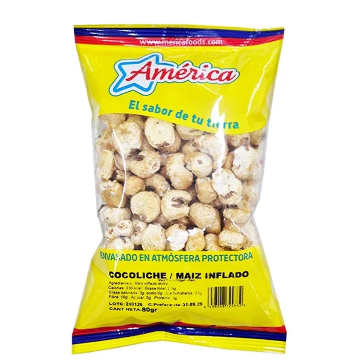 Maíz Inflado AMÉRICA 80 g - Latineo Imagen principal del producto