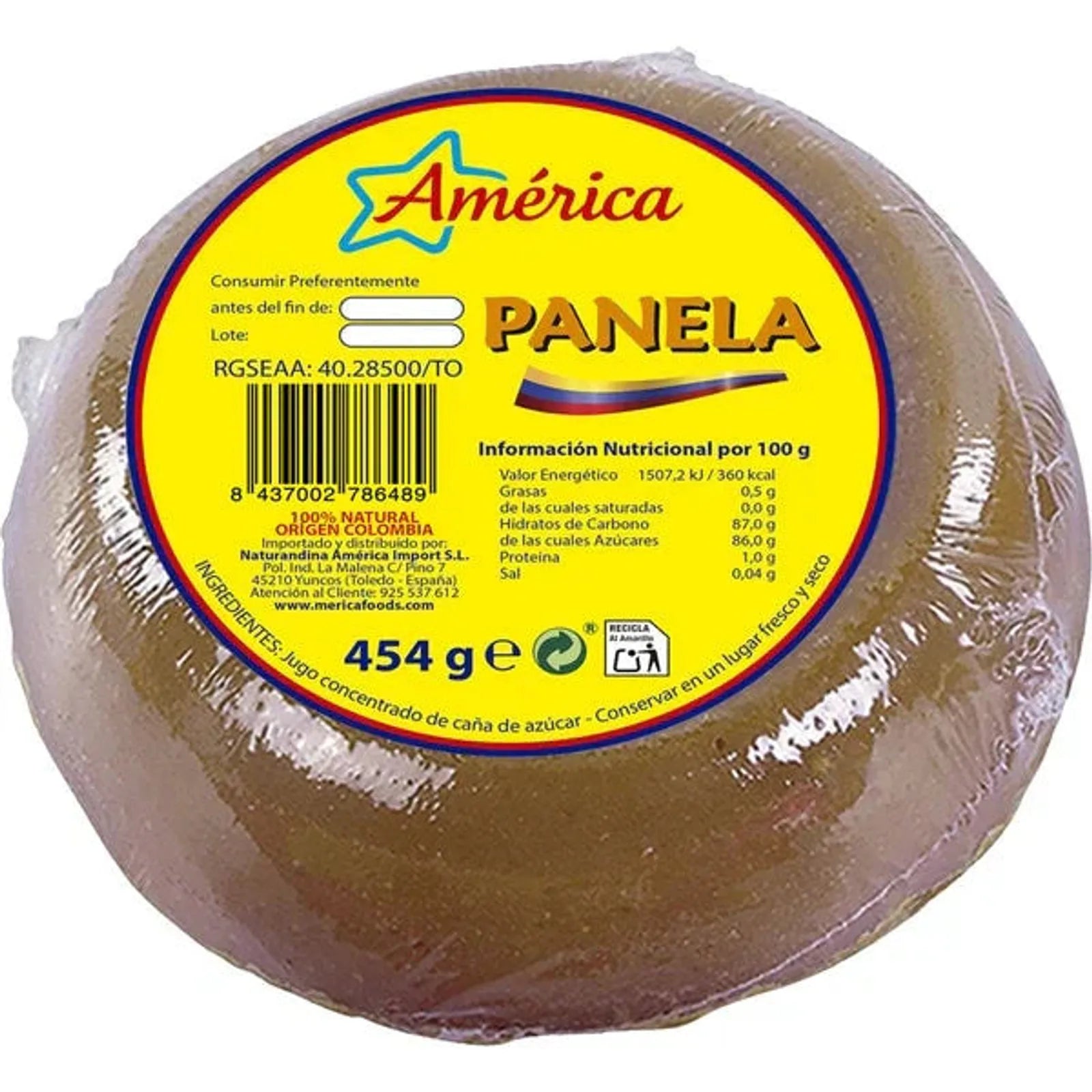Panela Redonda AMÉRICA 454 g - Latineo