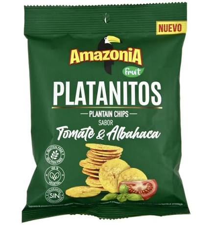 Chifles platanitos sabor Albahaca y tomate 70grs Imagen principal del producto