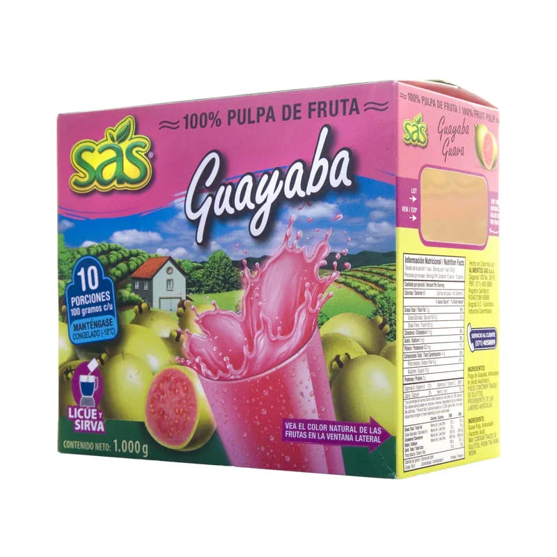 Pulpa de guayaba SAS monodosis 10 unid x 100g - Latineo
