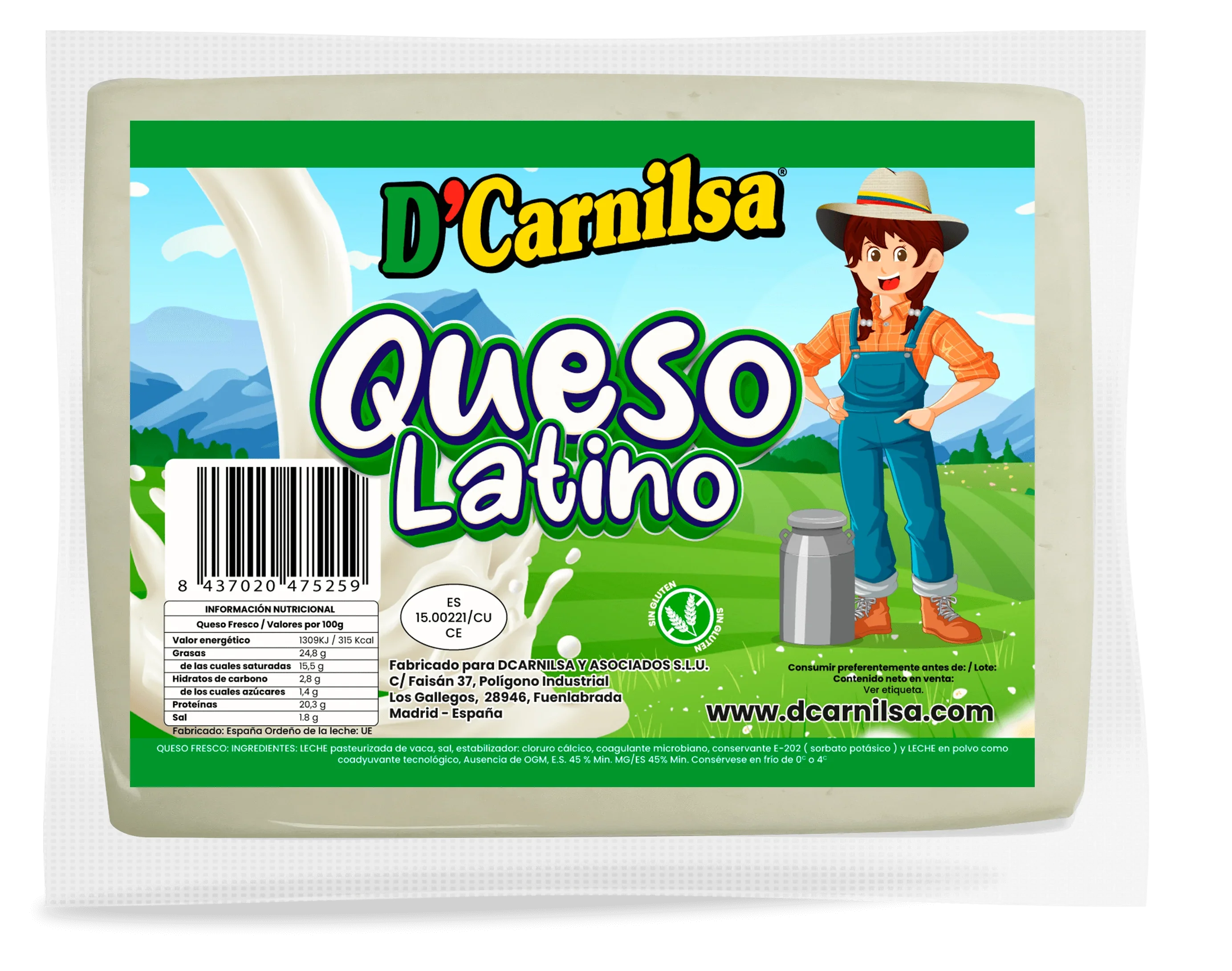 Queso latino D´CARNILSA 300g - Latineo Imagen principal del producto
