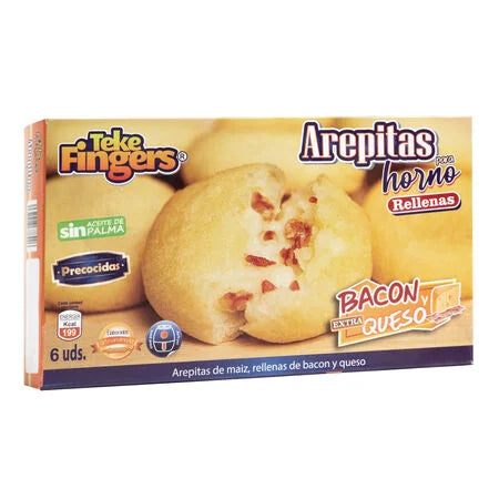 Tekefinger Arepita Queso Bacon x 6 unid 180g - Latineo